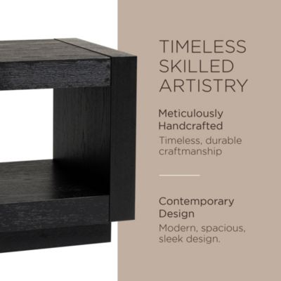 Artemis Contemporary Wooden Side Table in Refined Black Finish