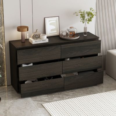 6-Drawers Wood Chest of Drawer Cabinet Organizer Dresser