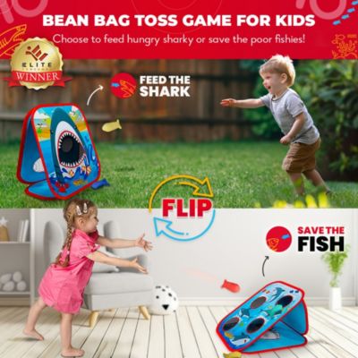 Shark Frenzy | 2-in-1 Bean Bag Toss Game for Kids | 5-Second Setup Toddler Party Games For Kids | Toddler Outdoor Games