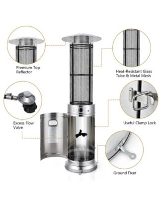 34000 BTU Stainless Steel Round Glass Tube Patio Heaters