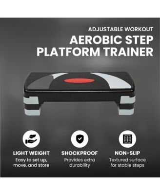 Adjustable Workout Aerobic Step Platform Trainer, Gray/Black