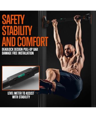 Doorway Pull Up and Chin Up Bar With Adjustable Width and Automatic Locking, 42.9” - 62.2” Inches