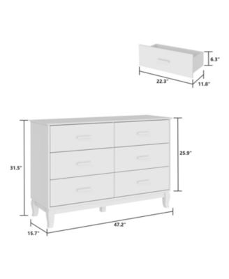 Wooden Accent Storage Cabinet with 6 Large Drawers