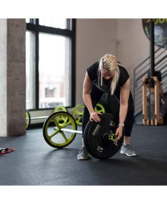 Lightweight Olympic Barbell with Weighted Plates, (Straps Not Included)