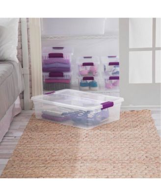 32 Quart Clear View Storage Container Tote w/ Latching Lid, (6 Pack)