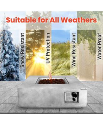 40,000 BTU Propane Gas Fire Pit Table with Cover