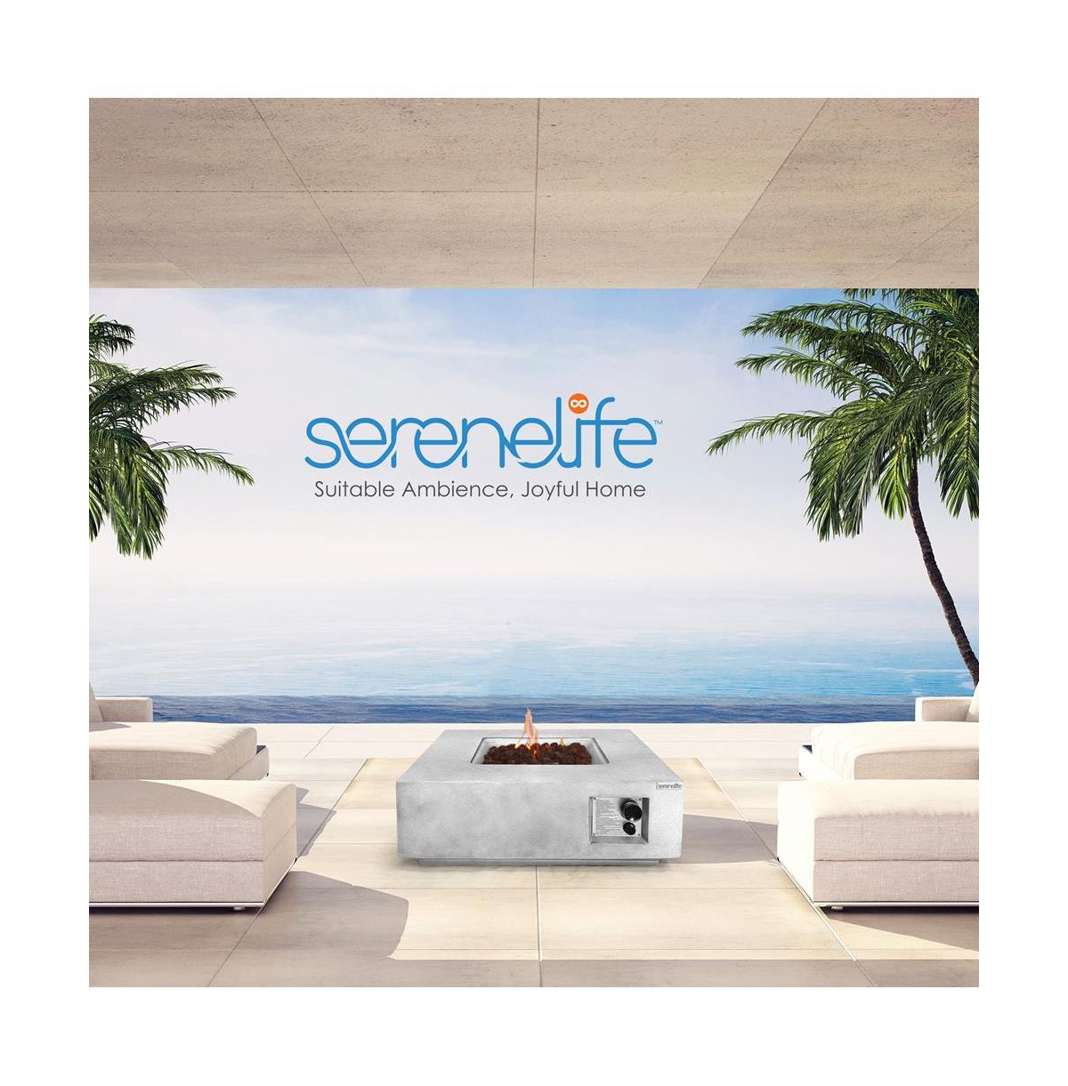 SereneLife 40,000 Btu Propane Gas Fire Pit Table with Cover