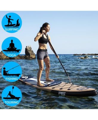 Rising Flow Inflatable Stand-Up Paddle-Board With Accessories, Wood Design