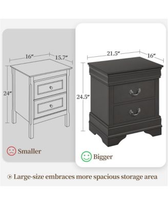 1-Pc Wooden Modern 2-Drawer – Nightstand