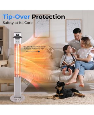 1500W Floor Standing Patio Heater with Remote Control and Three Power Settings
