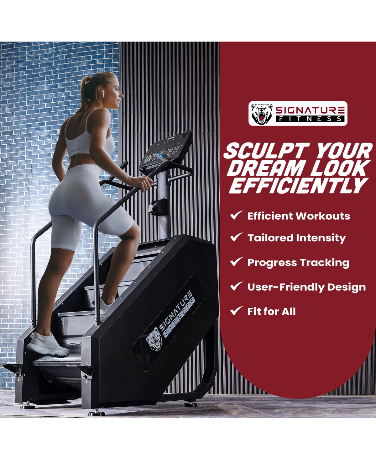 Signature Fitness Continuous Climber Gym Equipment Stair Stepper for Exercise