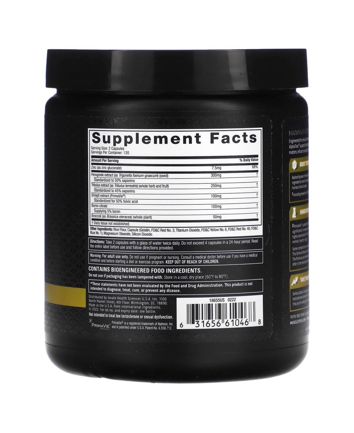 MuscleTech AlphaTest | Tribulus Terrestris & Boron Supplement | Max-Strength Atp & | Daily