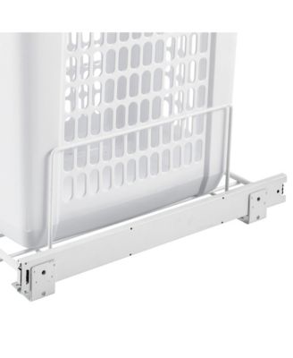 20'' Pullout Large Polymer Clothes Hamper, White, HPRV-1520 S