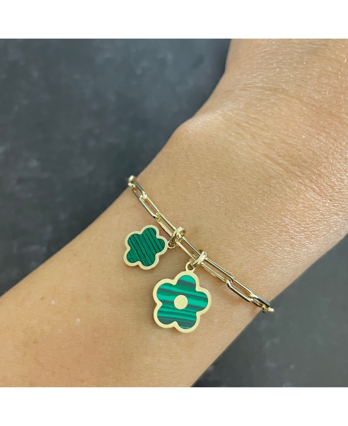 The Lovery MiniFlower Charm millimeters - Malachite