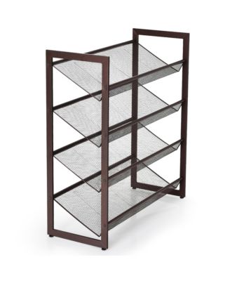 4-Tier Shoe Rack Adjustable to Flat Slant Shoe Organizer Holder Stand