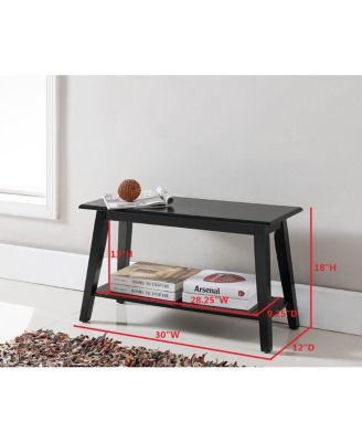 – Freestanding Floor Wine Rack Storage Table - Hold 20 Bottles with Glasses Holder Kings Brand Furniture - Wood Bench with Storage Shelf for Entryway Bathroom Bedroom, Black