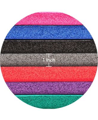 1" Extra Thick Exercise Fitness Yoga Mat & Carry Strap, Purple