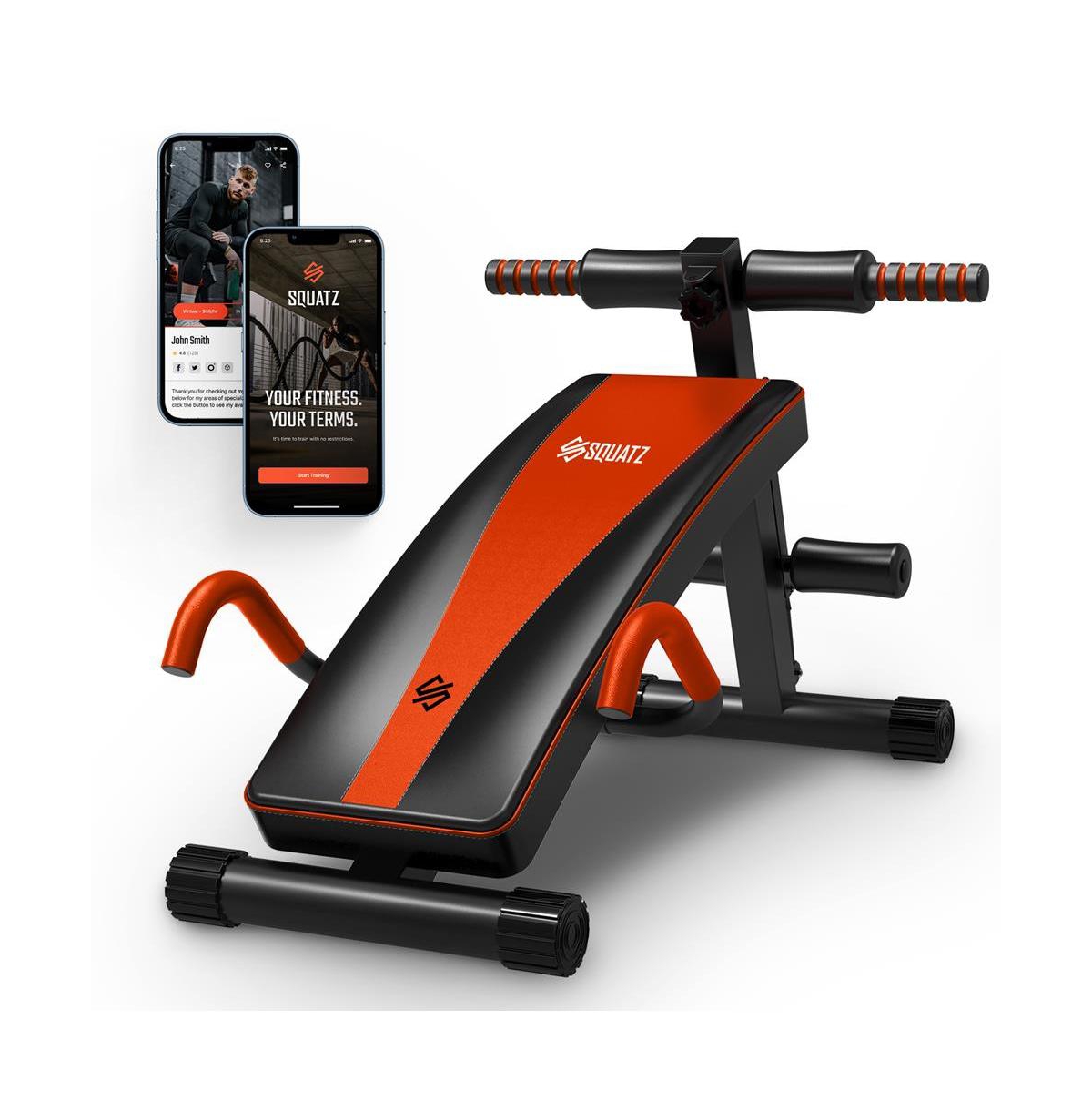 Supine Board with Handrail, Multifunctional Abdominal Retractor for Sit-Up Fitness - Black