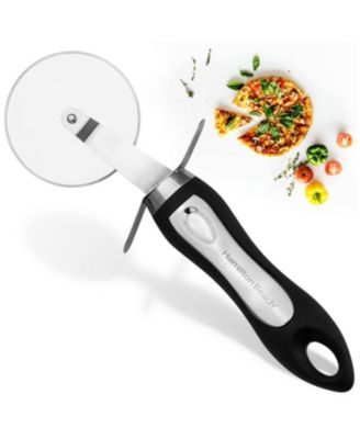 Pizza Cutter 8in soft touch handle, Premium Stainless Steel Pizza Slicer, Easy to Clean & Cut Pizza Wheel - Super Sharp, Non-Slip Handle & Dishwasher Friendly – Black