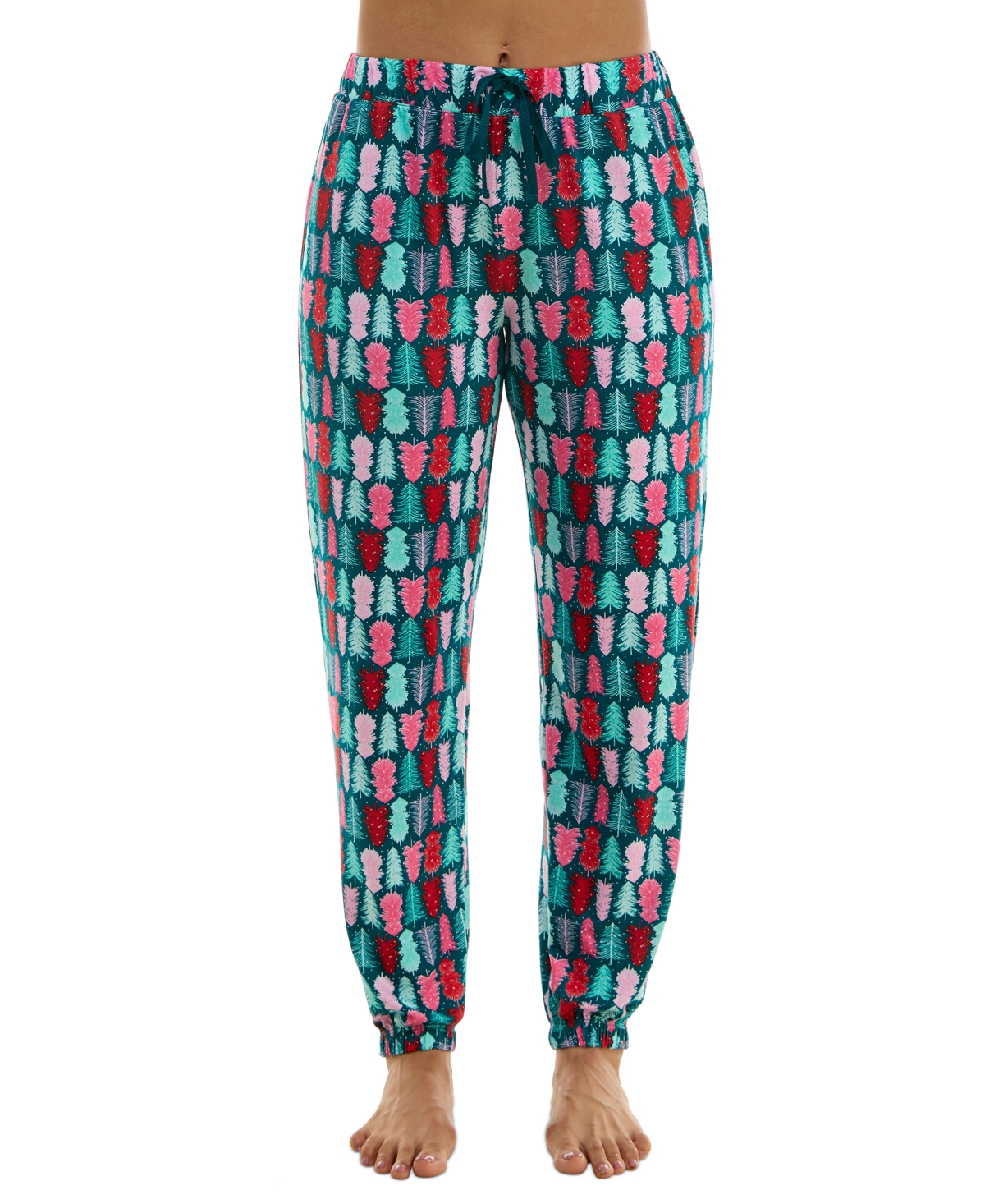Roudelain Women's Cozy Luxe Printed Sleep Joggers In Bottle Bru