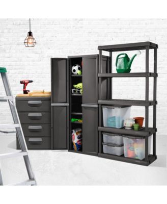 Adjustable 4-Shelf Storage Cabinet With Doors, Gray | 01423V01