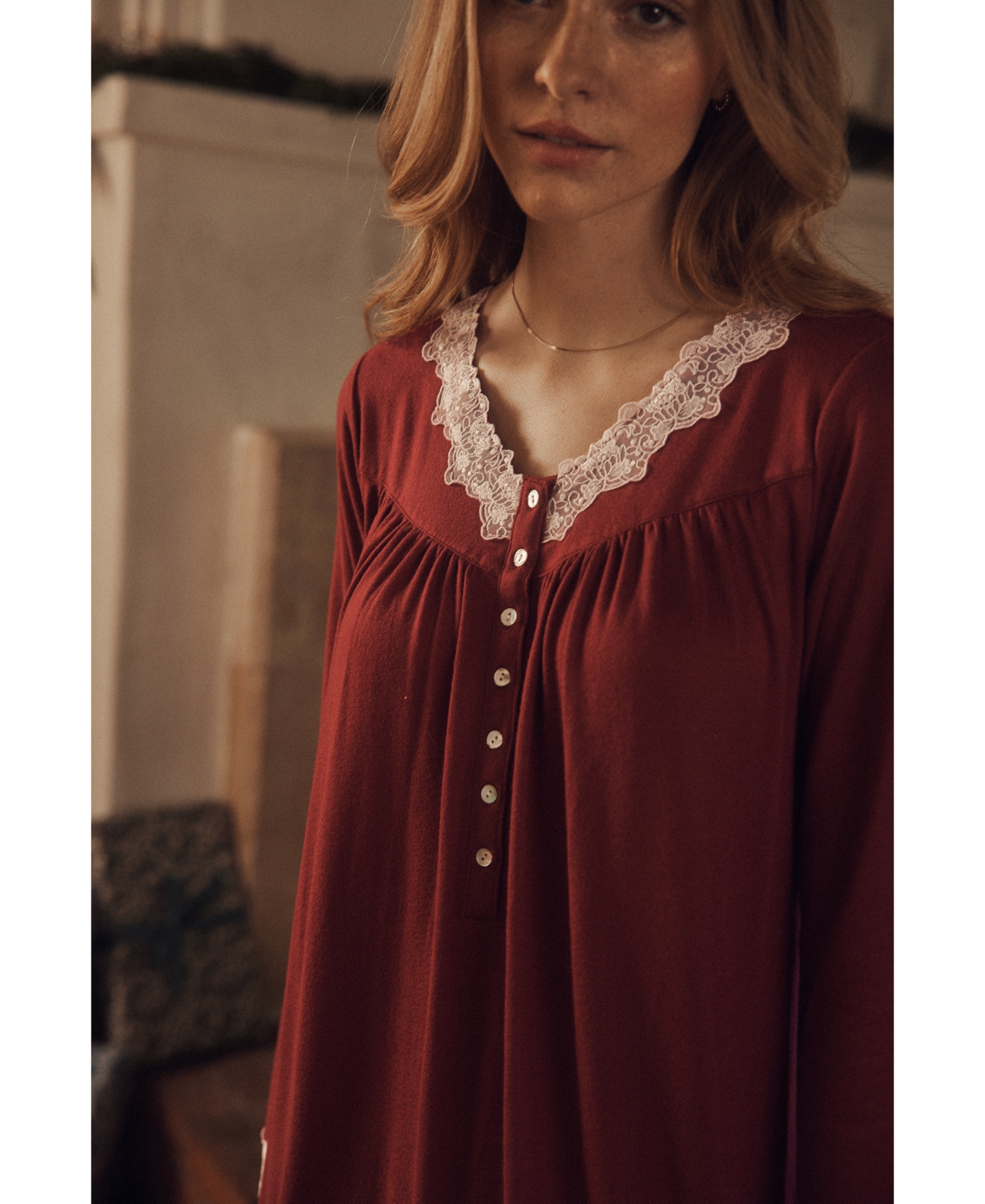 Eileen West Women's Sweater-knit Ballet Nightgown In Berry