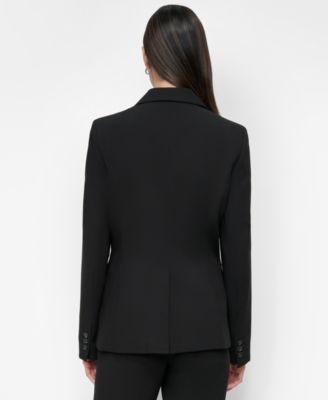Women’s Notch-Collar One-Button Long Sleeve Blazer Jacket