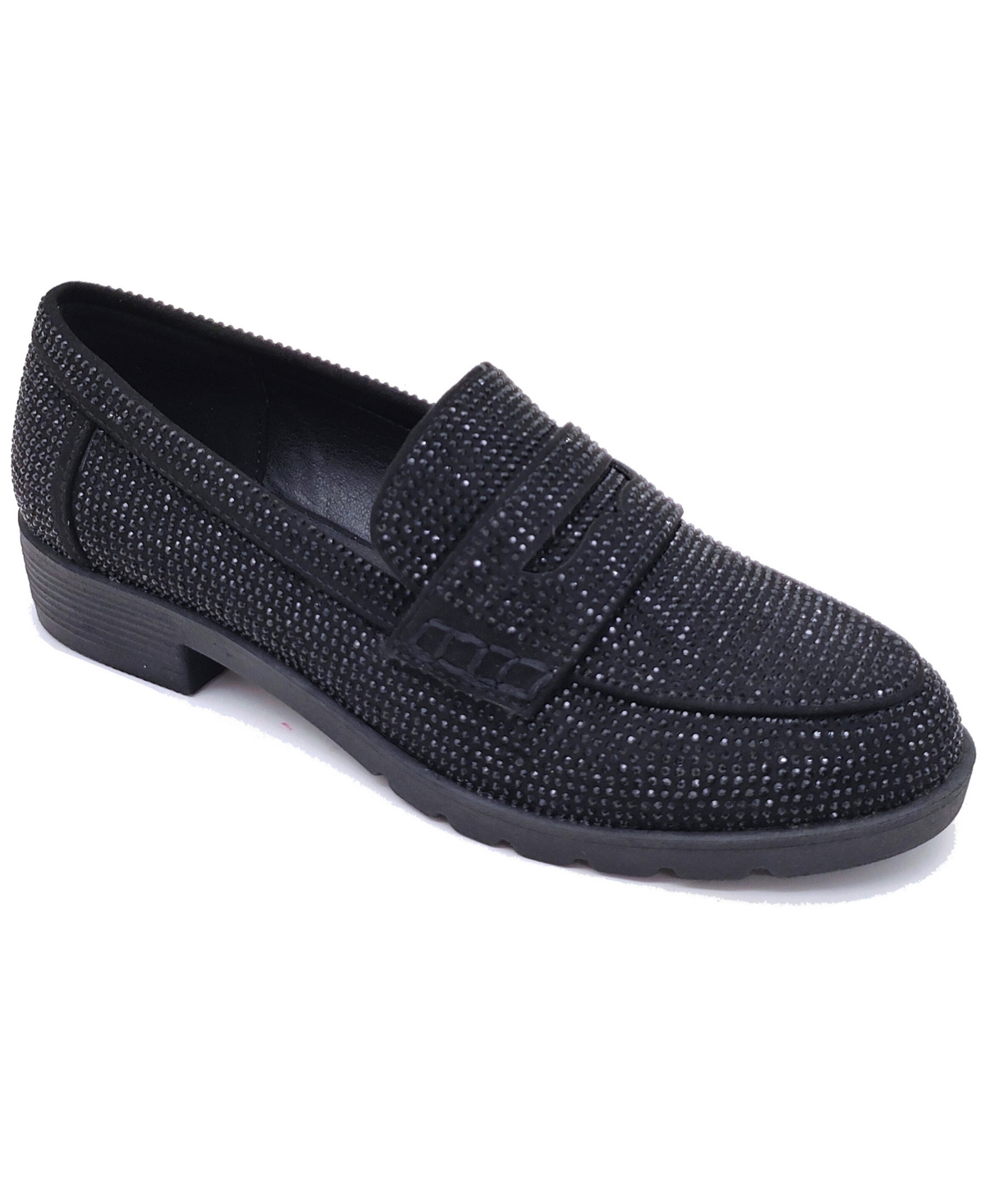 Kenneth Cole Reaction Women's Fern Jewel Slip On Loafers In Black
