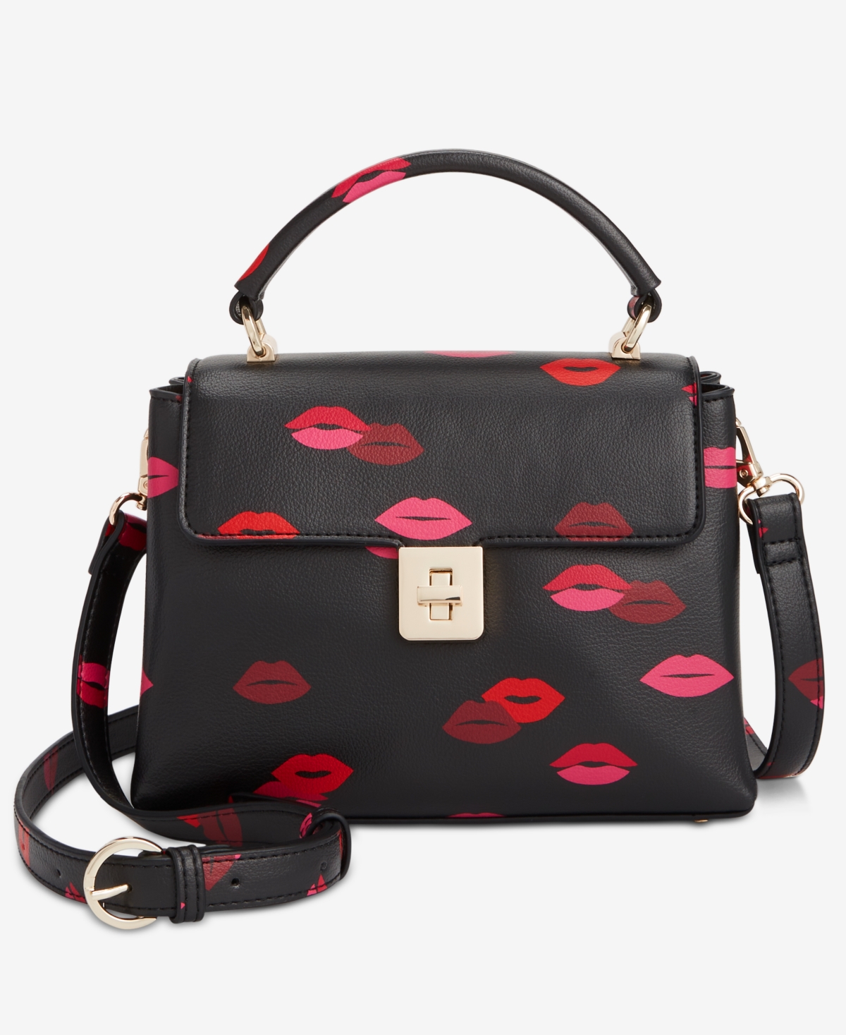 ON 34TH TANDII LIP PARTY PRINT SMALL SATCHEL CROSSBODY, CREATED FOR MACY'S 