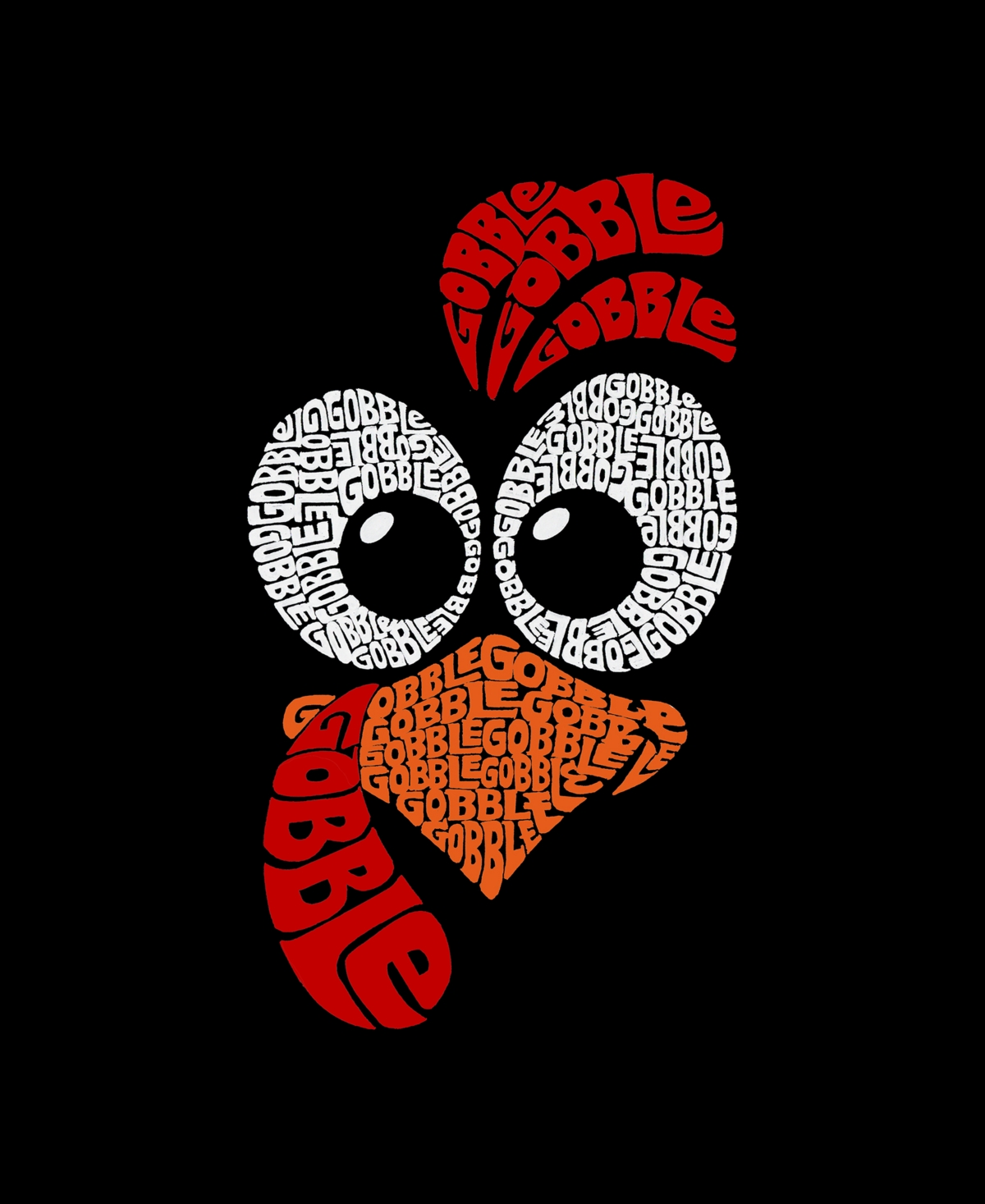 LA POP ART WOMEN'S TURKEY FACE WORD ART V-NECK T-SHIRT