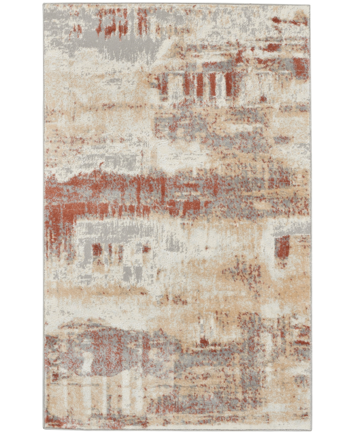 Calvin Klein Ck005 Enchanting Ech02 3'2"x5' Area Rug In Gray,rust