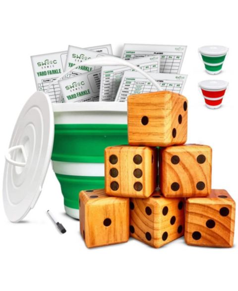 Детские настольные игры SWOOC Yardzee, Farkle & 20+ Games 6-Piece Board Game, Ages 3+, цвет: Коричневый