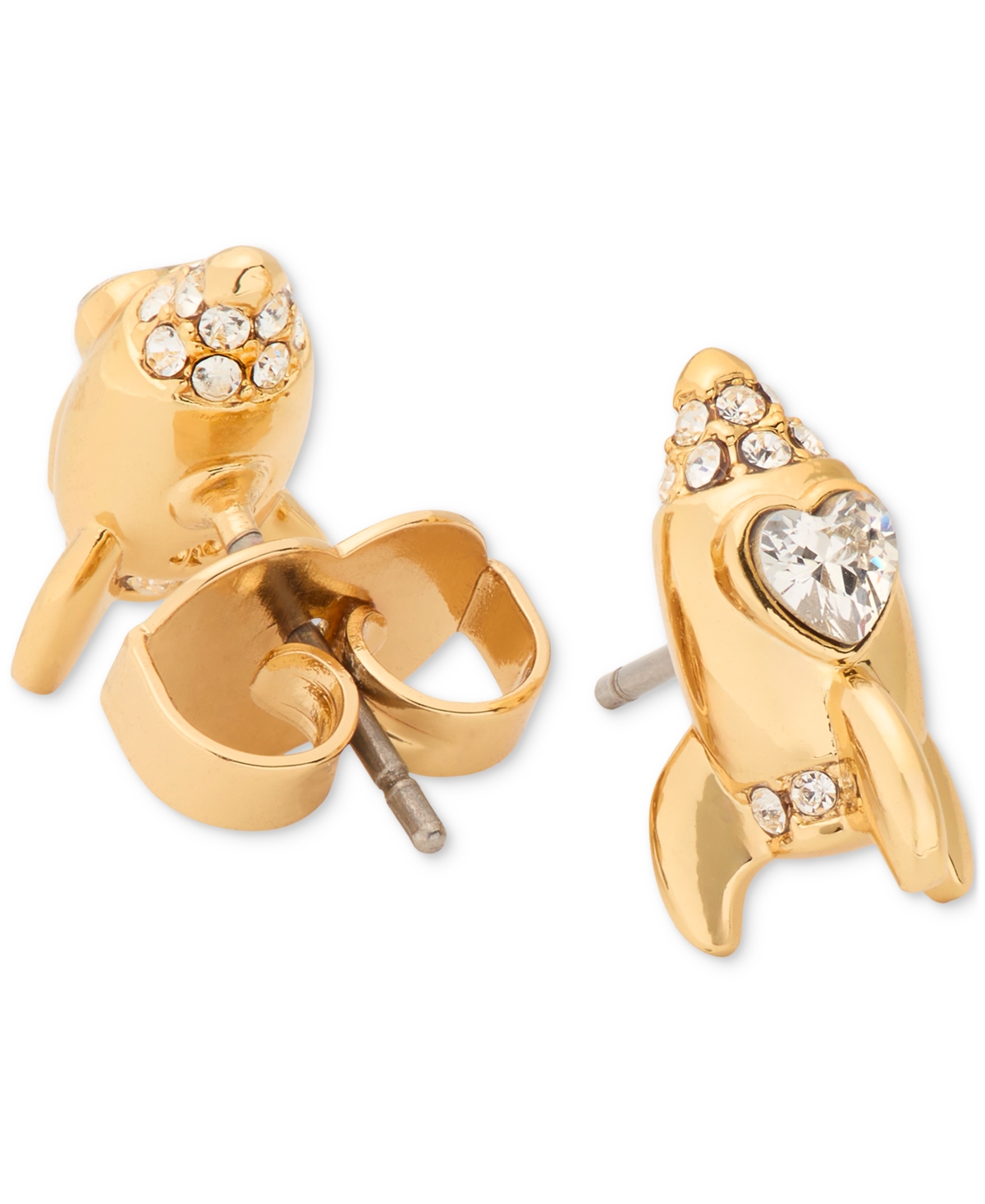 KATE SPADE GOLD-TONE SPACE CADET ROCKET STUD EARRINGS 
