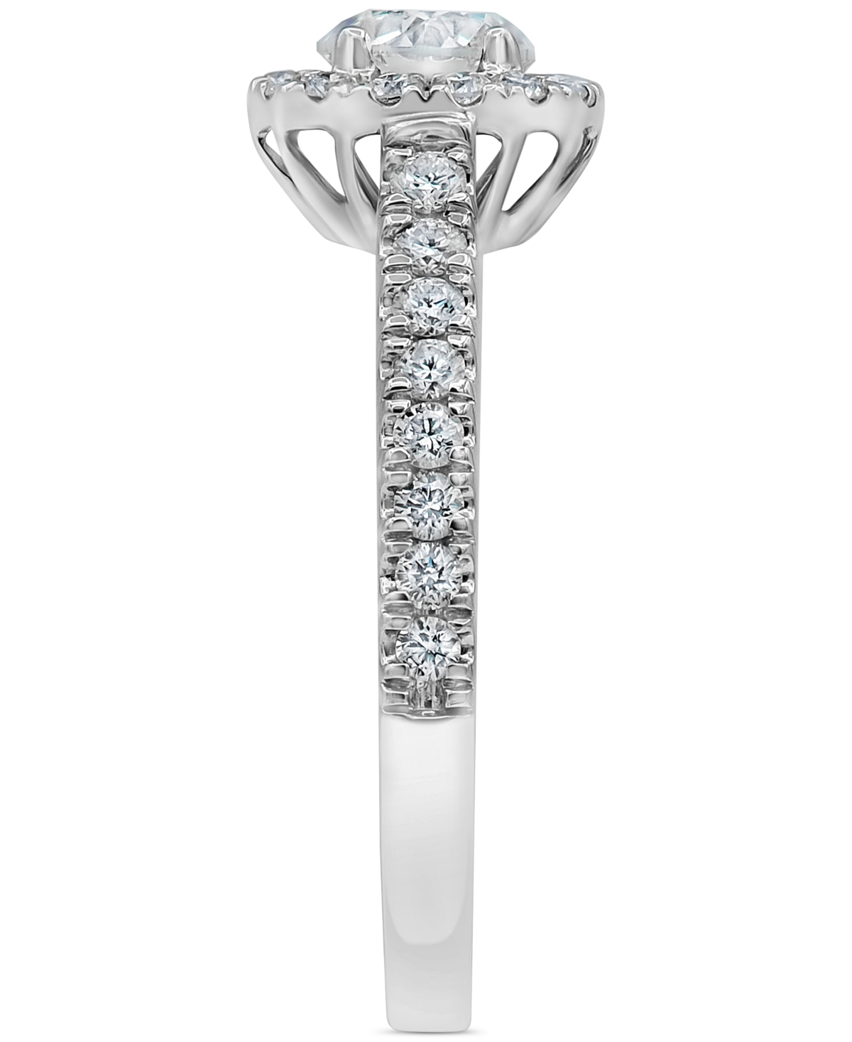 Macy's Diamond Halo Engagement Ring (1-1/4 Ct. T.w.) In 18k White Gold In White Gold