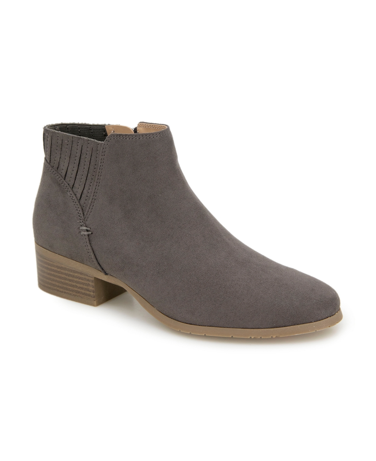 Kenneth Cole Reaction Shea Womens Zipper Faux Suede Ankle Boots In Concrete