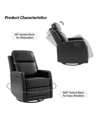 Donat Faux Leather Swivel Recliner