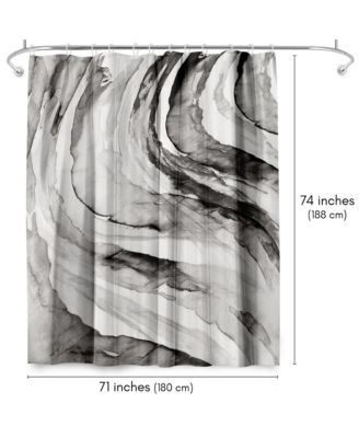 Abstract Shower Curtain Gulf by PI Creative Art - Black
