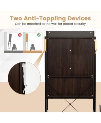 Over The Toilet Storage Cabinet Rack Bathroom w/ Slipping Barn Door & Adjustable Shelf Espresso