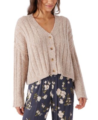 O'Neill - Juniors' Ferris V-Neck Ribbed Cardigan Sweater