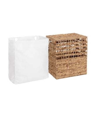 4-Piece Water Hyacinth Laundry Hamper and Basket Set