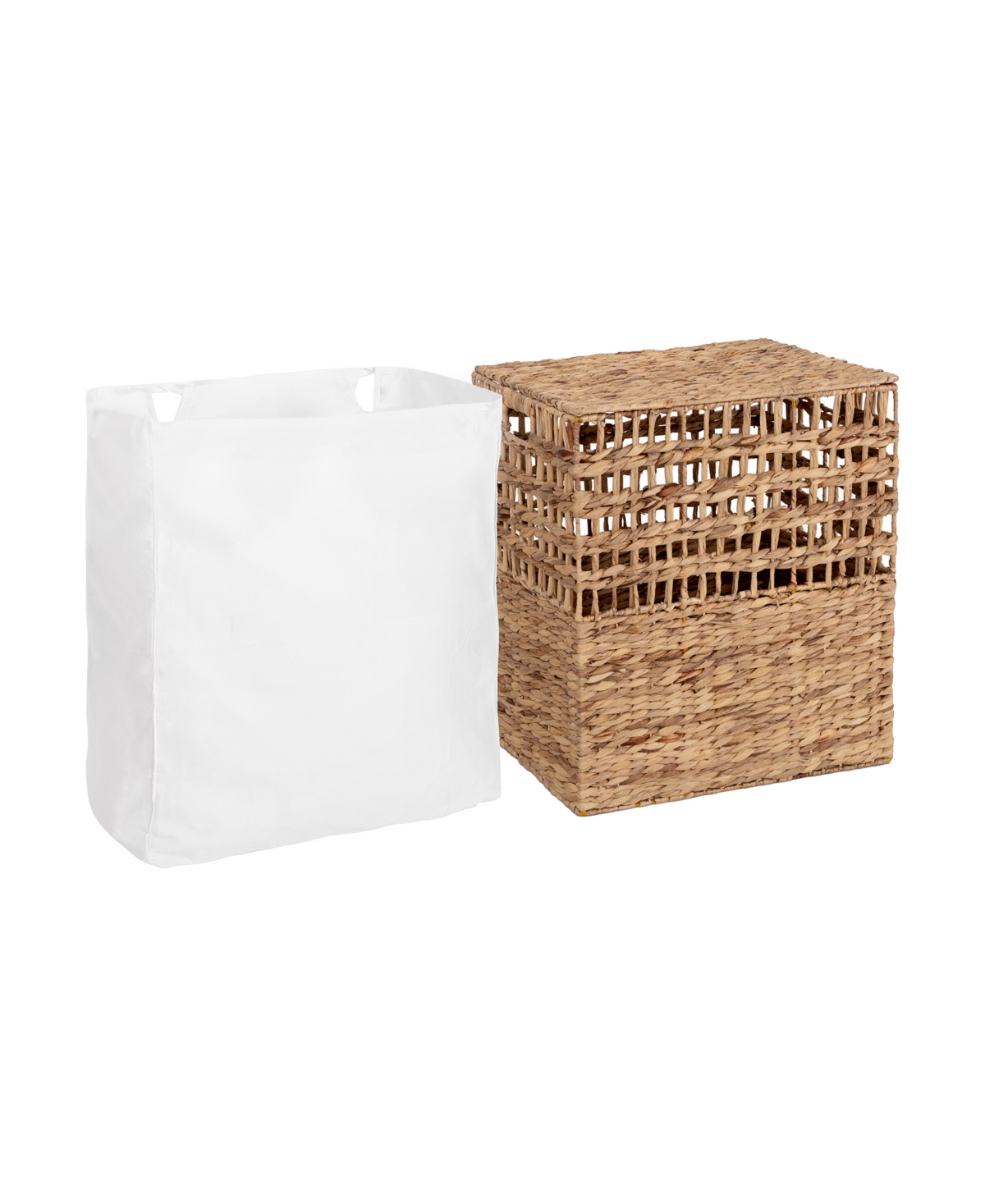 Seville Classics 4-piece Water Hyacinth Laundry Hamper And Basket Set In Natural