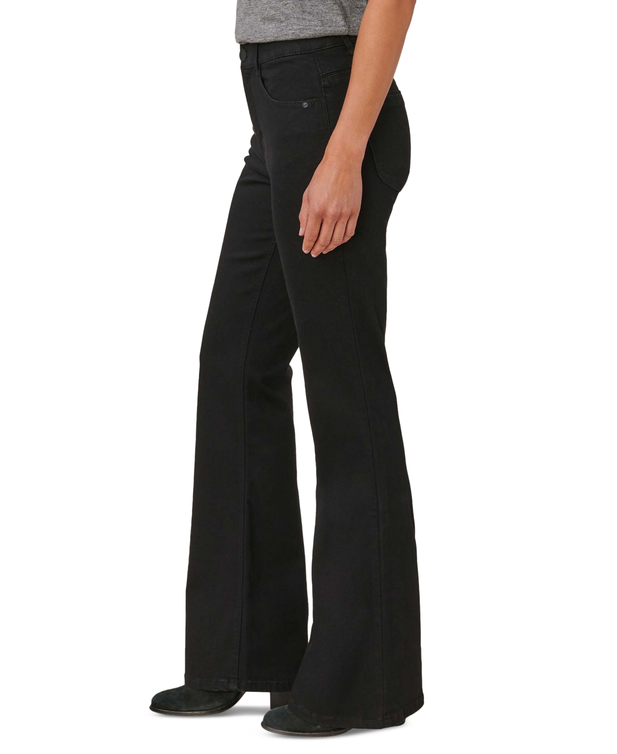 Democracy Petite Absolution High-rise Out There Flare Jeans In Black