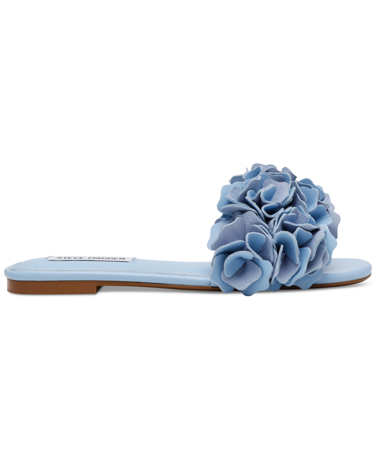 Shop Steve Madden Women's Flo Ruffle Slide Sandals In Blue
