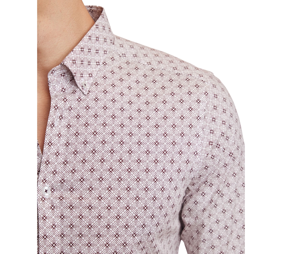 Paisley & Gray Men's Brian Slim Fit Long Sleeve Button-Down Geo Print Shirt