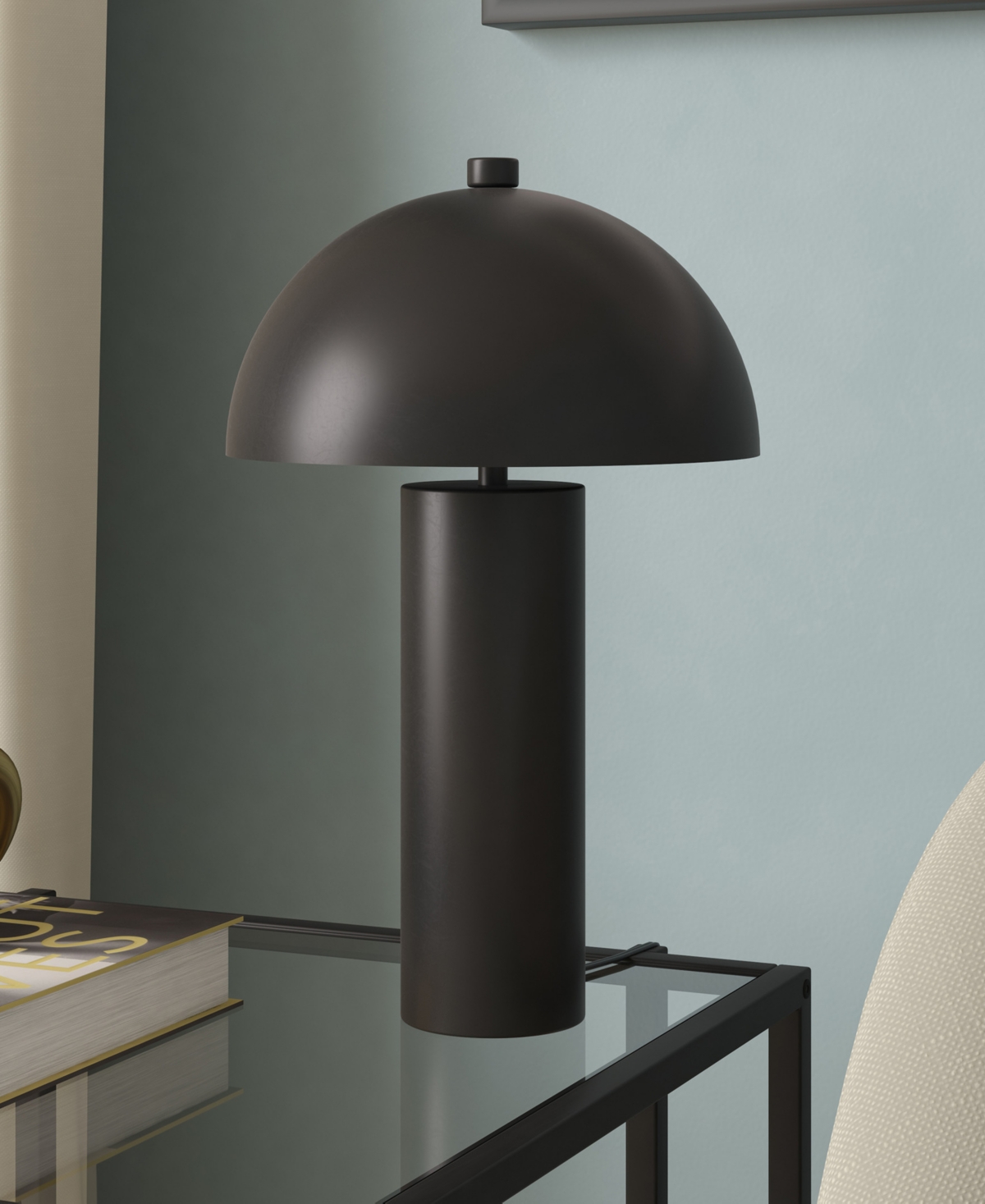Hudson & Canal 15" Metal York Tall Mini Lamp In Blackened Bronze