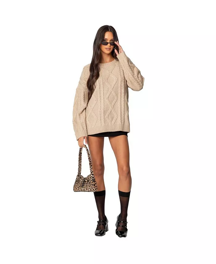 Women's Kennedy oversized cable knit sweater - thumbnail 8