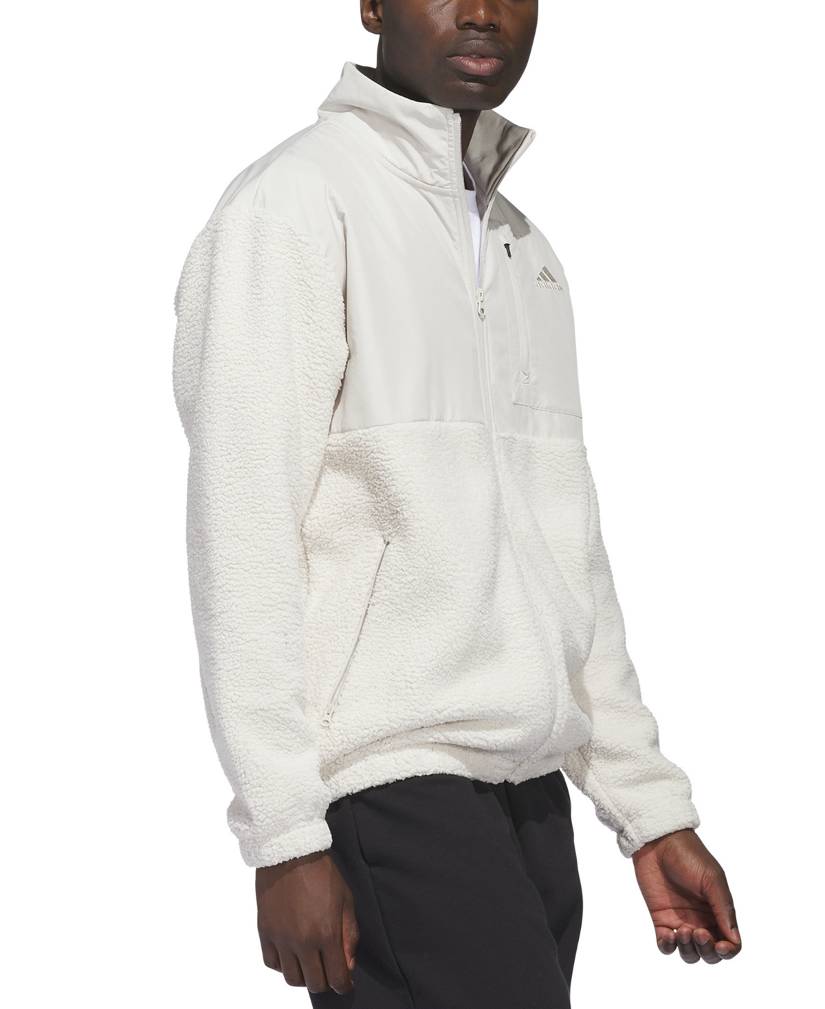 adidas Men's Loose-Fit Full-Zip Fleece Jacket