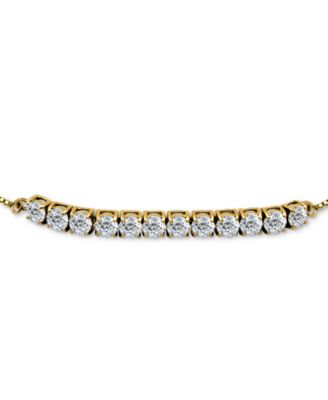 Cubic Zirconia Curved Bar Bolo Bracelet, Created for Macy's