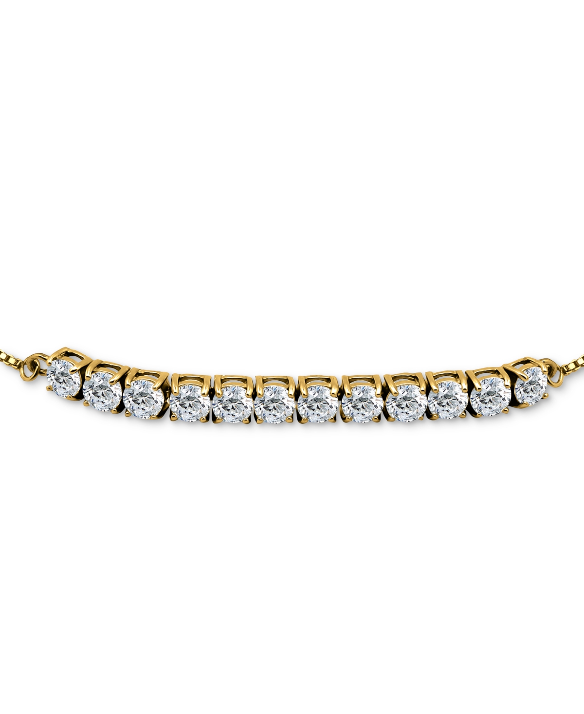 Giani Bernini Cubic Zirconia Curved Bar Bolo Bracelet, Created For Macy's In Gold