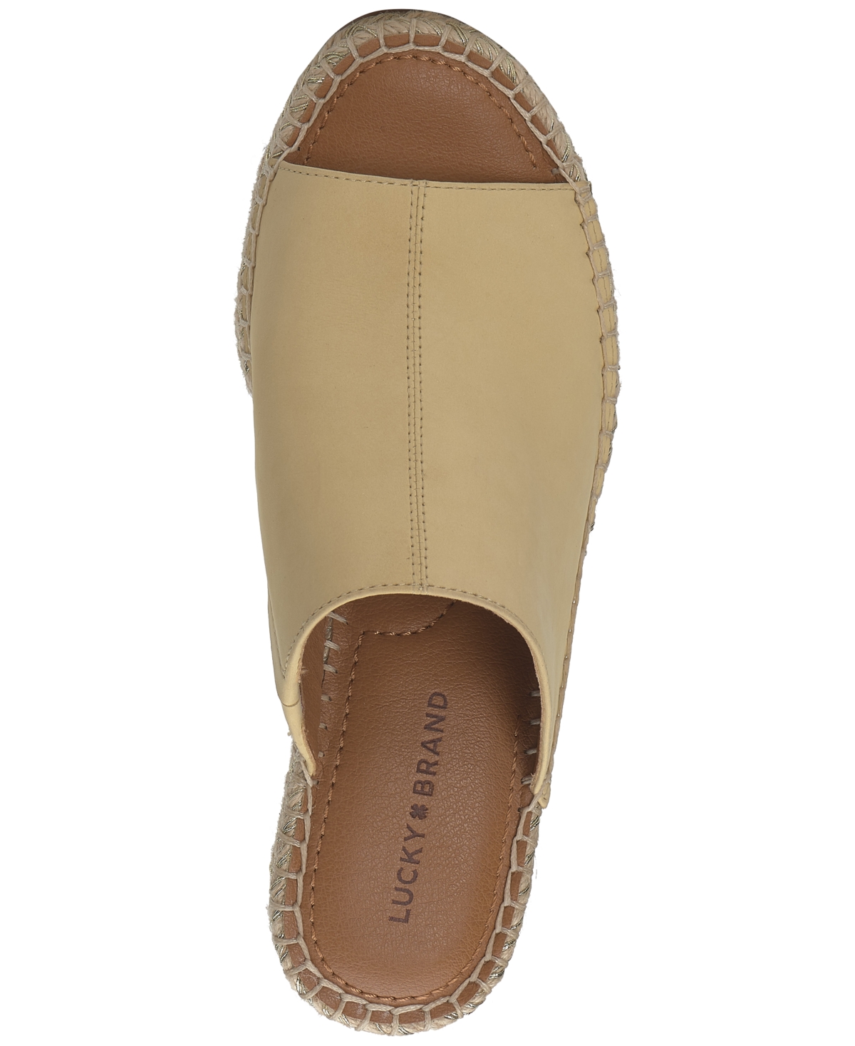Shop Lucky Brand Women's Cabriah Platform Wedge Sandals In Sunlight Leather